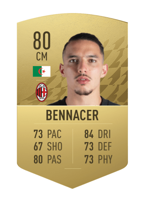Carta Bennacer oro no único FIFA 22 Ultimate Team