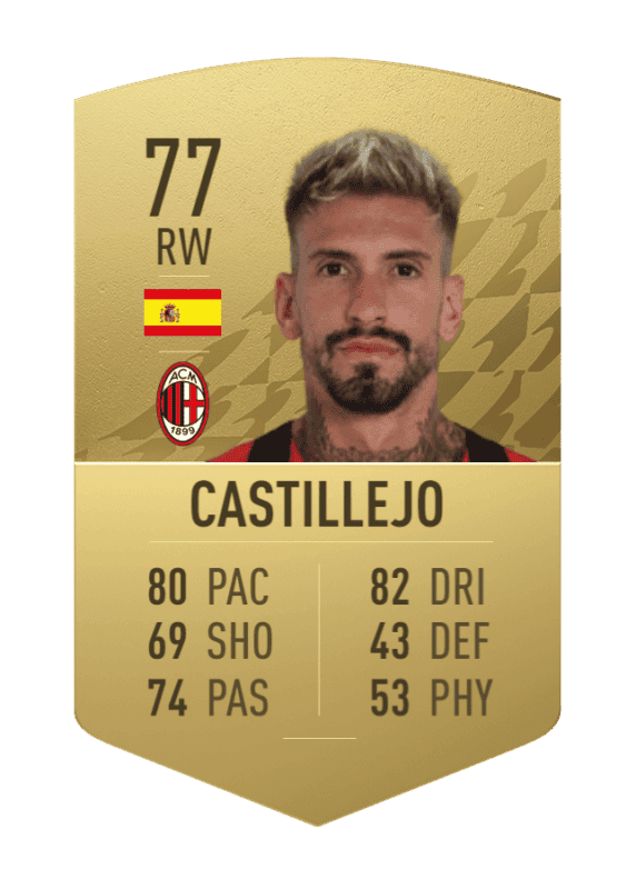 Carta Samu Castillejo oro no único FIFA 22 Ultimate Team