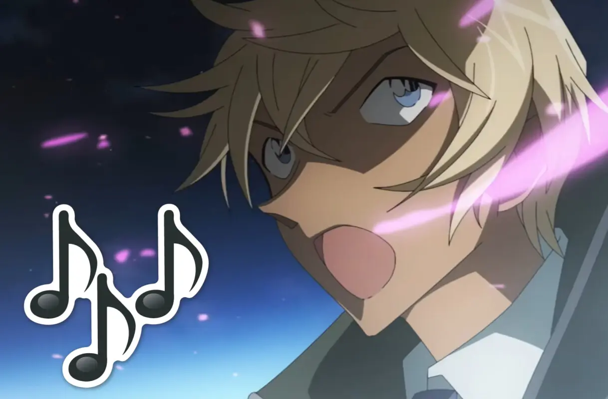 amuro de detective conan con notas musicales