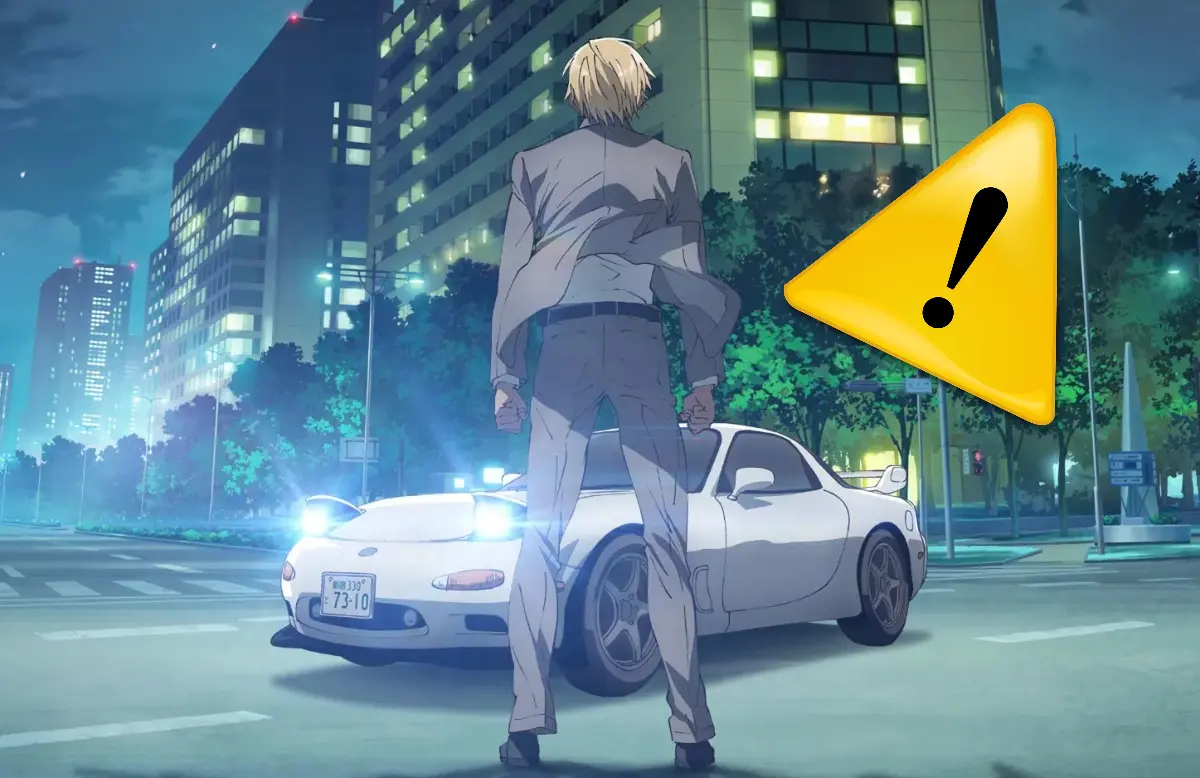 amuro de detective conan con un aviso de alerta