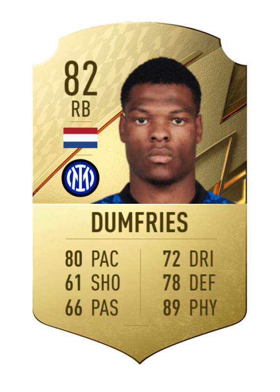 Carta Dumfries oro único FIFA 22 Ultimate Team
