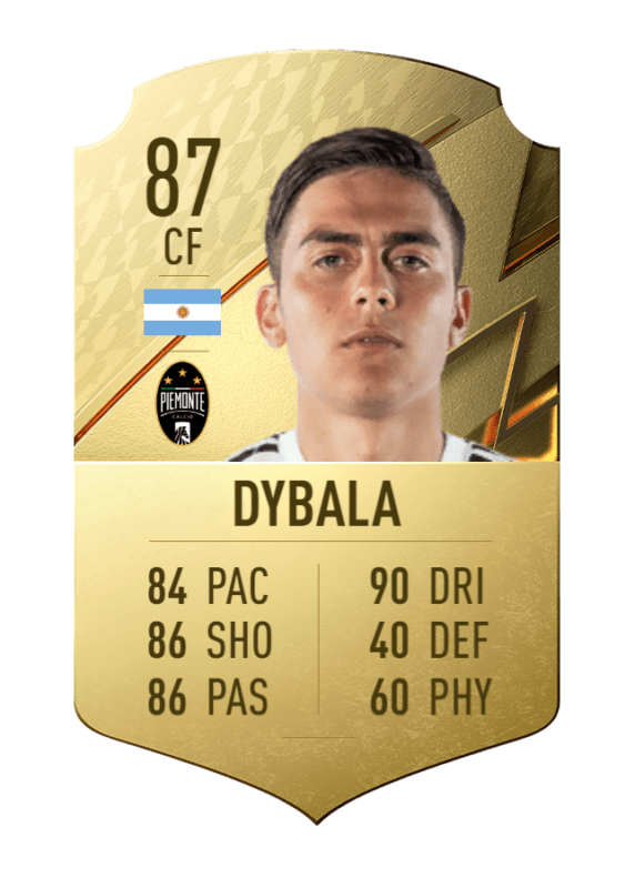 Carta Dybala oro único FIFA 22 Ultimate Team