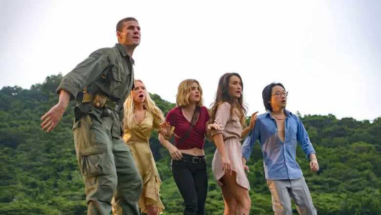 Cinco personas en una isla para Fantasy Island
