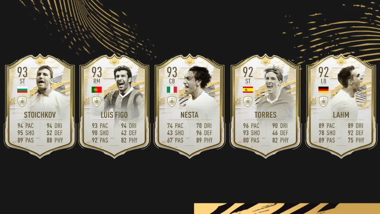 Cartas Icono Moments de Stoichkov, Luís Figo, Nesta, Torres y Lahm FIFA 22 Ultimate Team