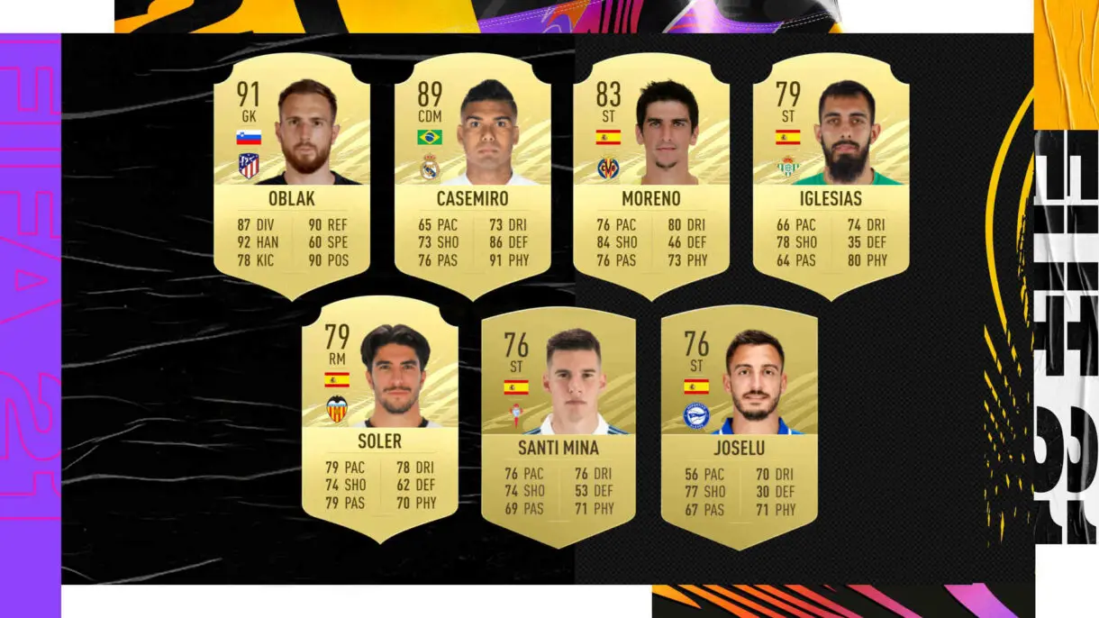 Cartas oro de los candidatos al POTM de la Liga Santander FIFA 21 Ultimate Team
