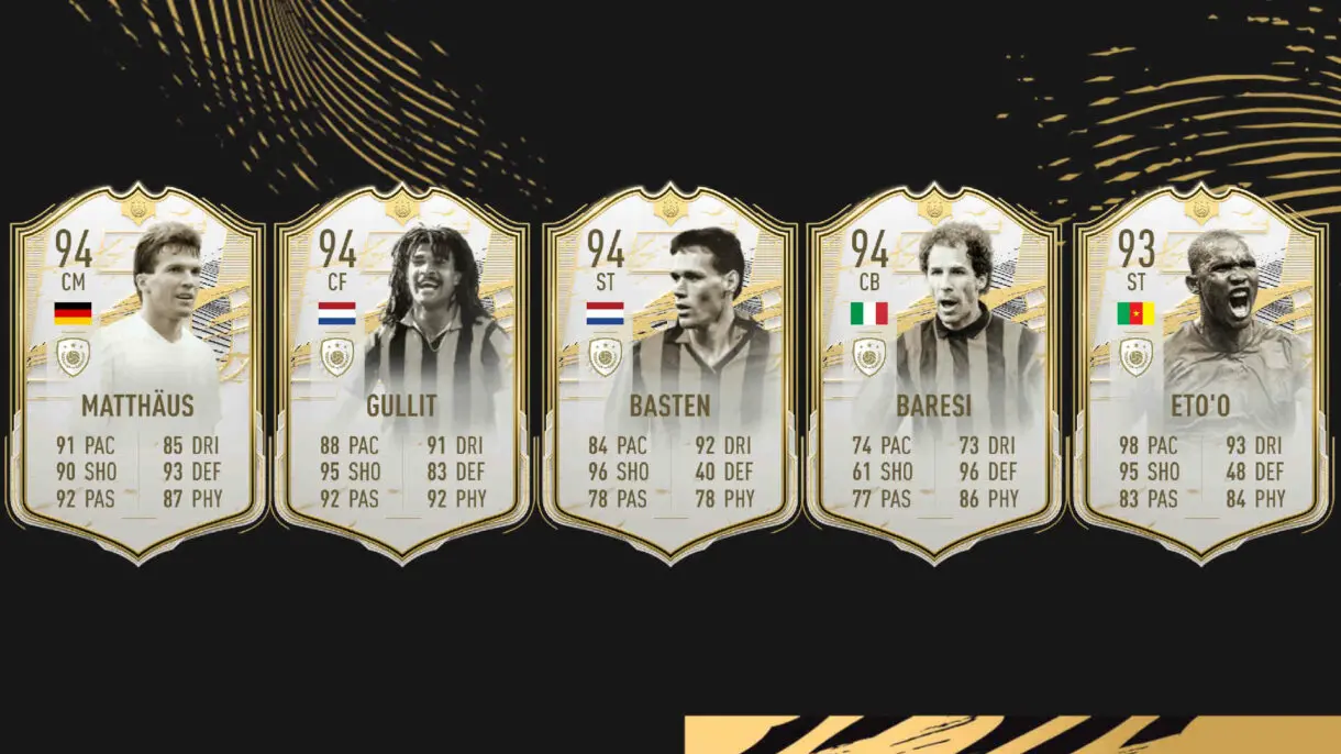 Cartas Icono Moments Matthäus, Gullit, Van Basten, Baresi y Eto´o FIFA 21 Ultimate Team
