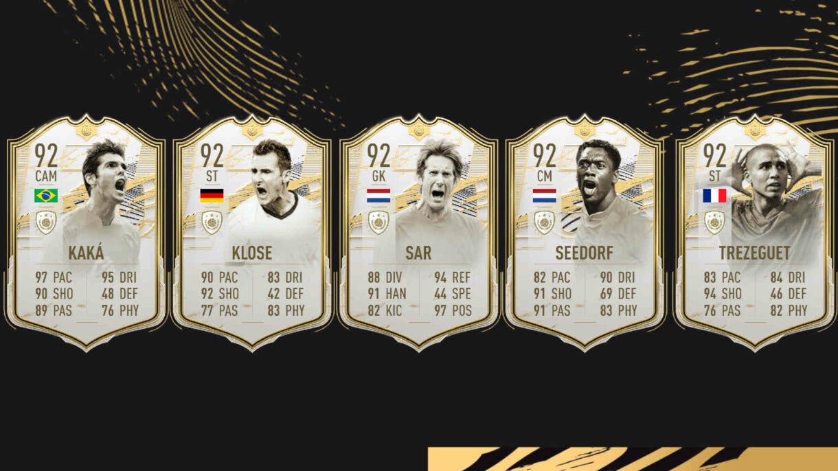 Cartas Iconos Moments Kaká, Klose, Sar, Seedord y Trezeguet FIFA 21 Ultimate Team