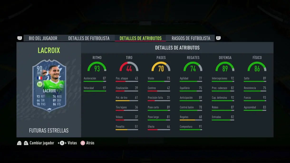 FIFA 22: llegó el segundo equipo Future Stars y estos son los atributos de sus jugadores Ultimate Team stats in game de Lacroix