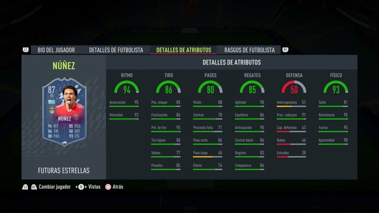 FIFA 22: llegó el segundo equipo Future Stars y estos son los atributos de sus jugadores Ultimate Team stats in game de Matheus Núñez