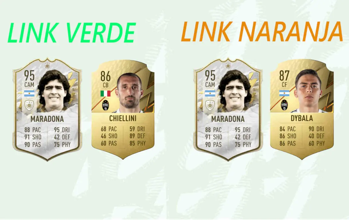 Dos ejemplos funcionamiento química Iconos FIFA 22 Ultimate Team