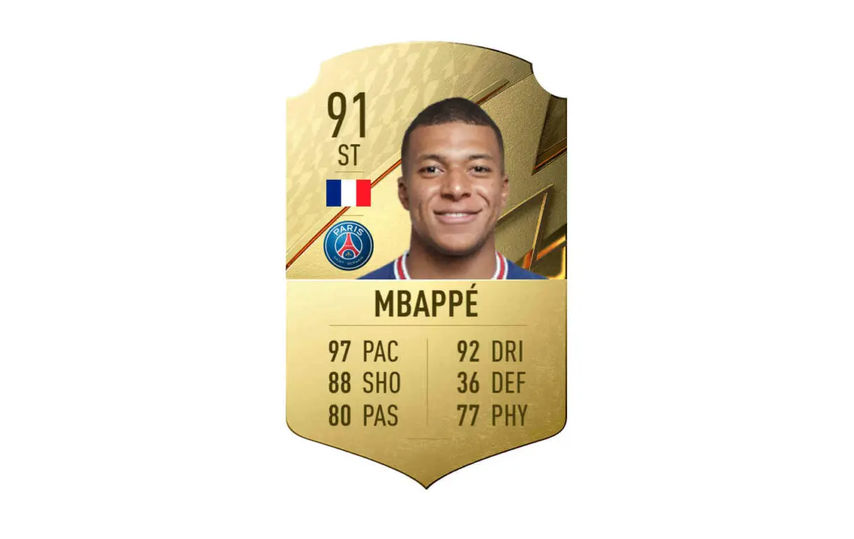Carta oro Mbappé FIFA 22 Ultimate Team