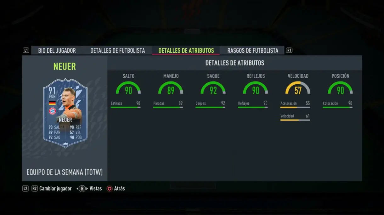 FIFA 22: el TOTW 22 incluye interesantes upgrades de cartas dinámicas Ultimate Team TOTW 25 stats in game de Neuer IF