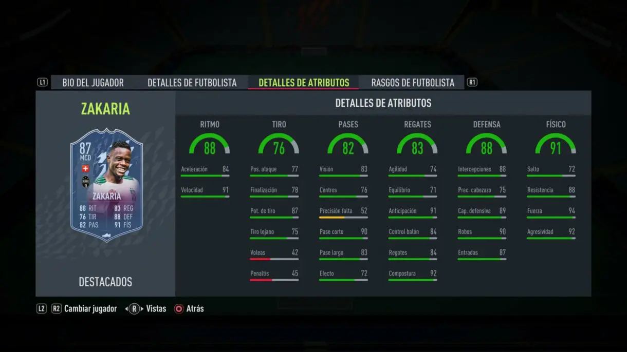 FIFA 22: el TOTW 22 incluye interesantes upgrades de cartas dinámicas Ultimate Team TOTW 25 stats in game de Zakaria Headliners