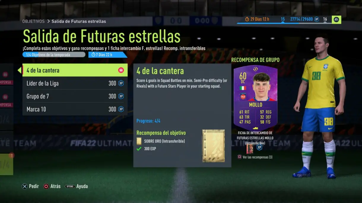 FIFA 22: EA Sports modifica estos objetivos porque uno de los retos no funcionaba bien Ultimate Team imagen de "Salida de Futuras estrellas"