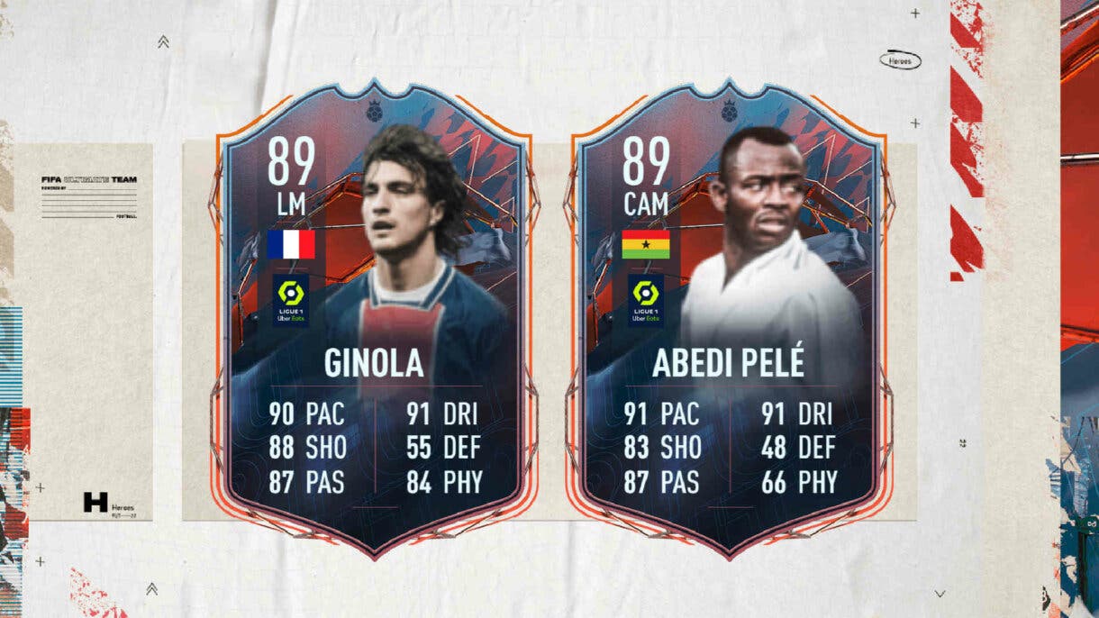 FIFA 22: dos de los mejores FUT Heroes muestran sus stats oficiales Ultimate Team stats generales de Ginola y Pelé