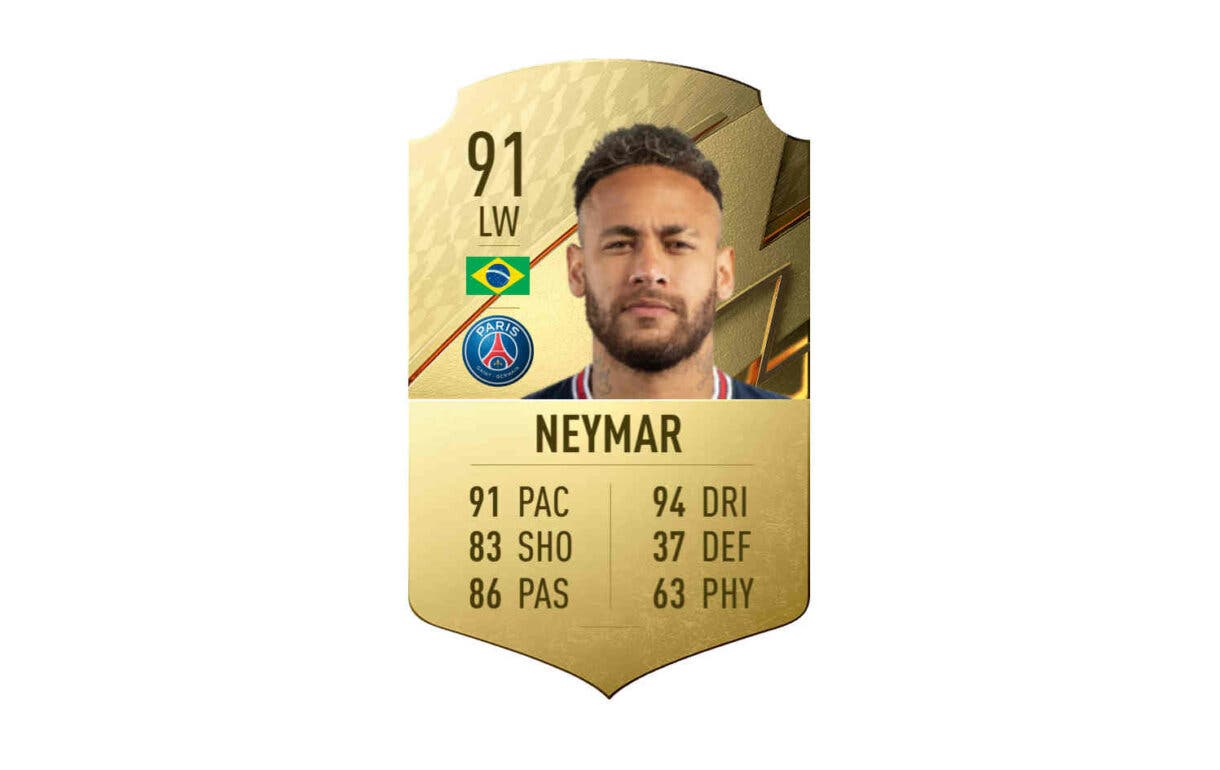 Carta oro Neymar FIFA 22 Ultimate Team