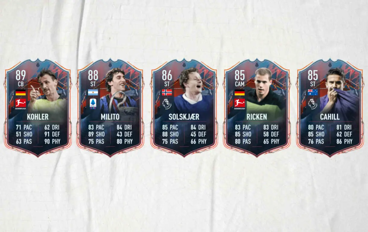 Carta Kohler, Milito, Solskjaer, Ricken, Cahill FUT Heroes FIFA 22 Ultimate Team