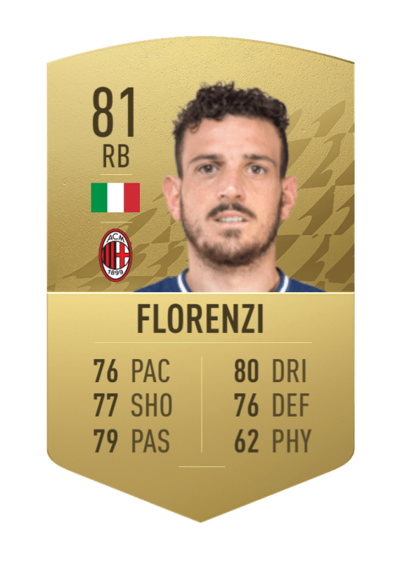 Carta Florenzi oro no único FIFA 22 Ultimate Team