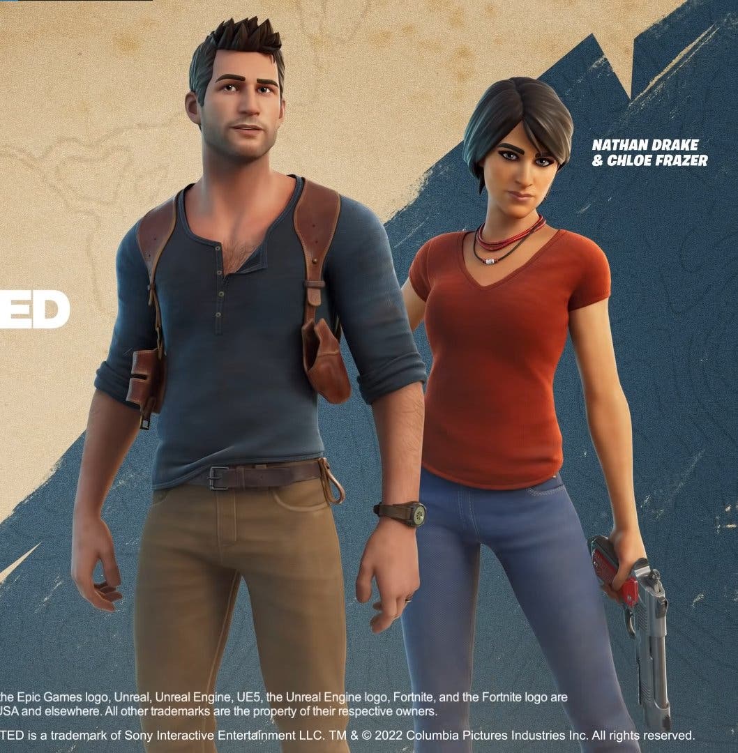 Personagens de Uncharted viram skins de Fortnite