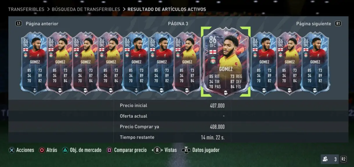 FIFA 22: las cartas FUT Versus sufrieron este bug y EA Sports compensará a los usuarios afectados Ultimate Team imagen de estas cartas en el mercado