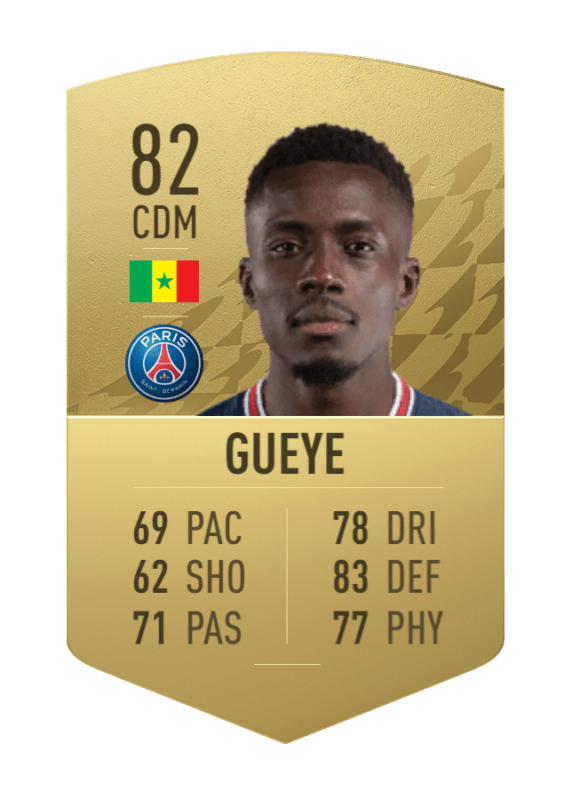 Carta Gueye oro no único FIFA 22 Ultimate Team