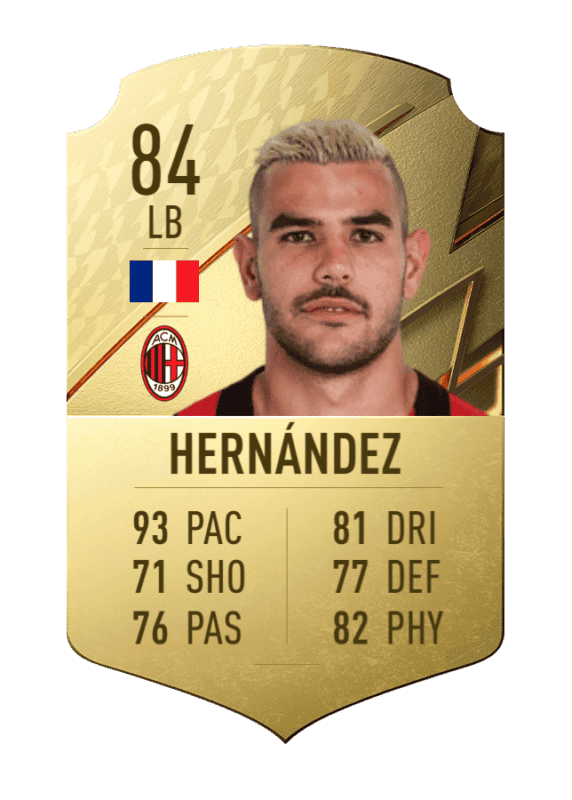 Carta Theo Hernández oro único FIFA 22 Ultimate Team