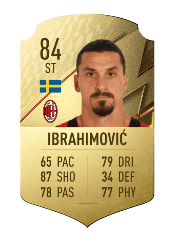 Carta Zlatan Ibrahimovic oro único FIFA 22 Ultimate Team