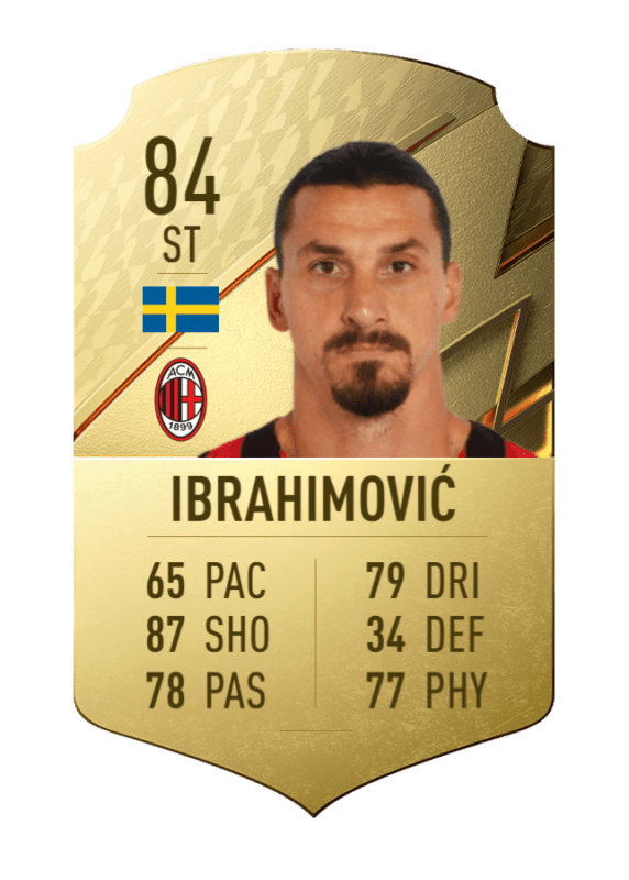 Carta Zlatan Ibrahimovic oro único FIFA 22 Ultimate Team