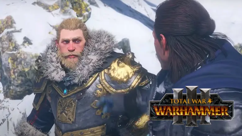 dos personajes de warhammer iii charlando