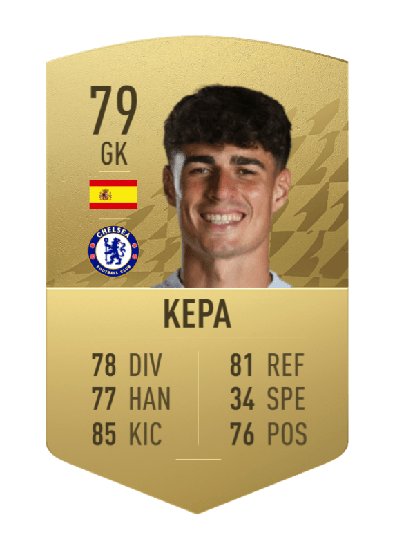 Carta Kepa oro no único FIFA 22 Ultimate Team