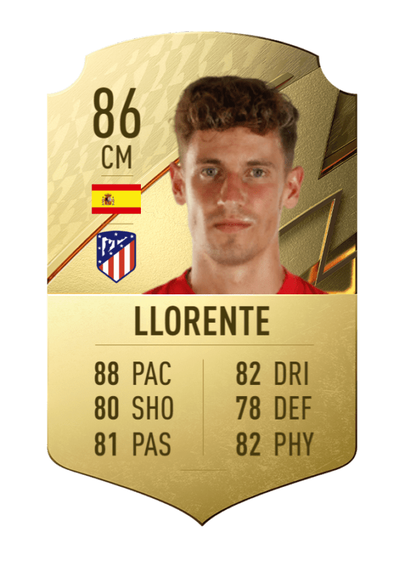 Carta Marcos Llorente oro único FIFA 22 Ultimate Team