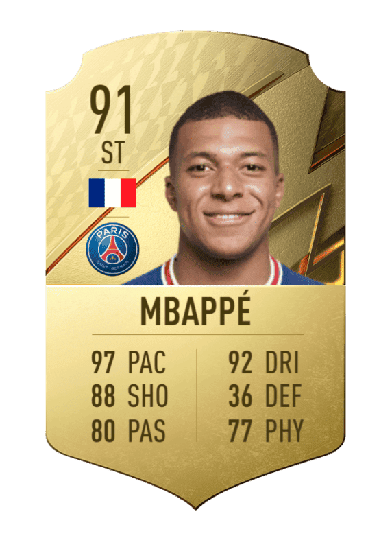 Carta Mbappé oro único FIFA 22 Ultimate Team
