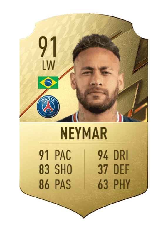 Carta Neymar oro único FIFA 22 Ultimate Team