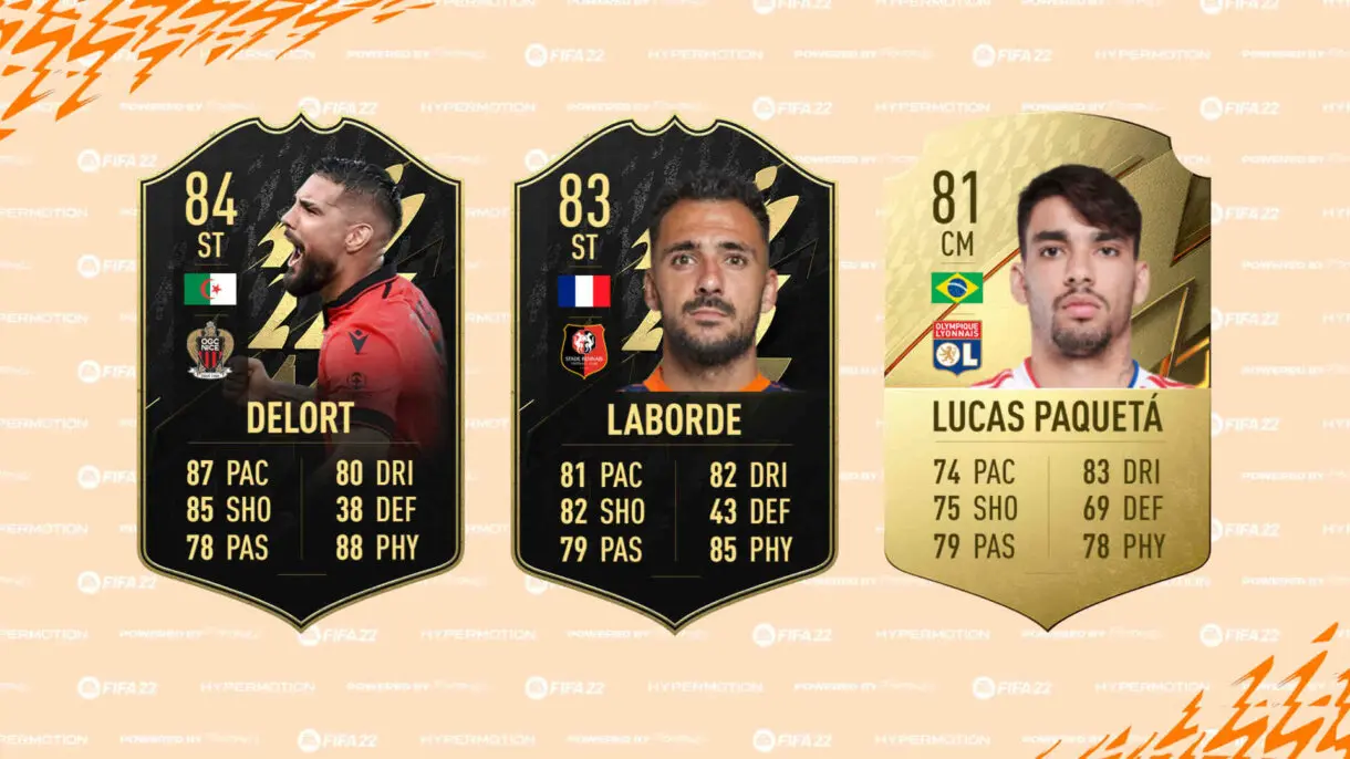 Mejores cartas Delort (IF), Laborde (IF), Paquetá oro FIFA 22 Ultimate Team