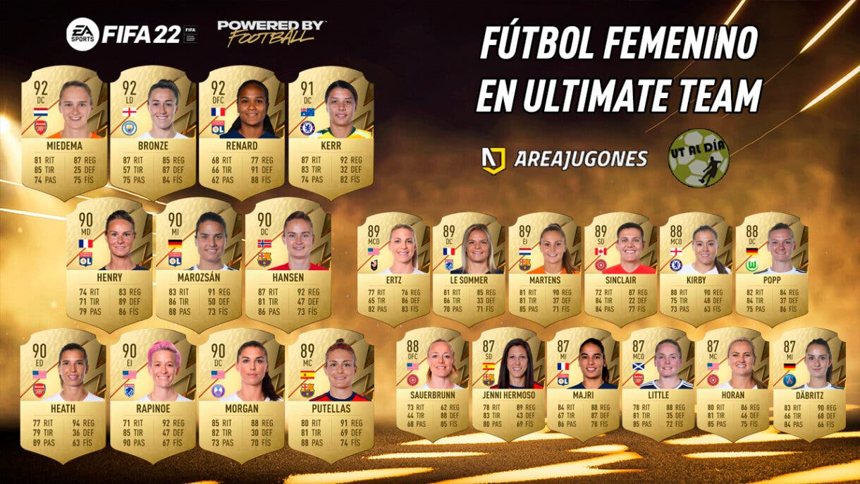 FIFA 22 Ultimate Team Cartas fútbol femenino mejores jugadoras
