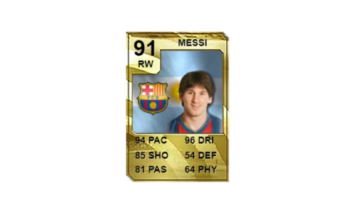 primera carta messi historia fifa ultimate team