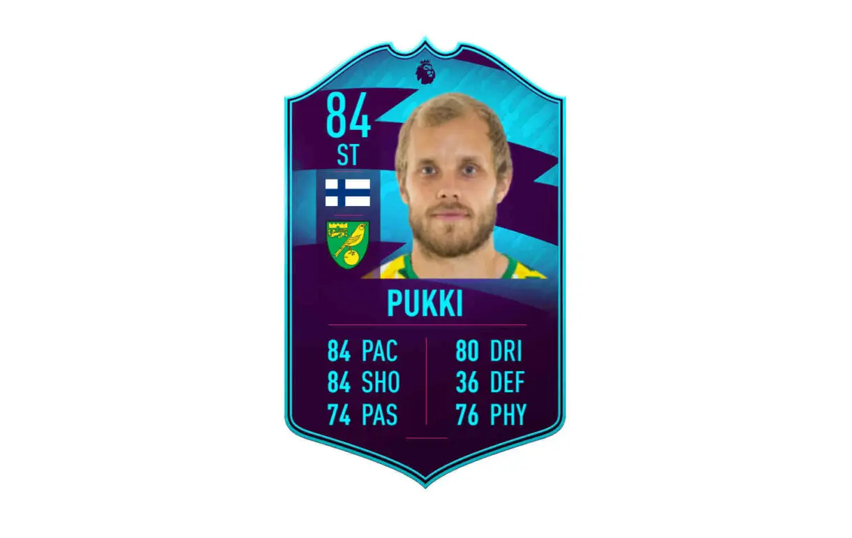 Carta Pukki POTM FIFA 20 Ultimate Team