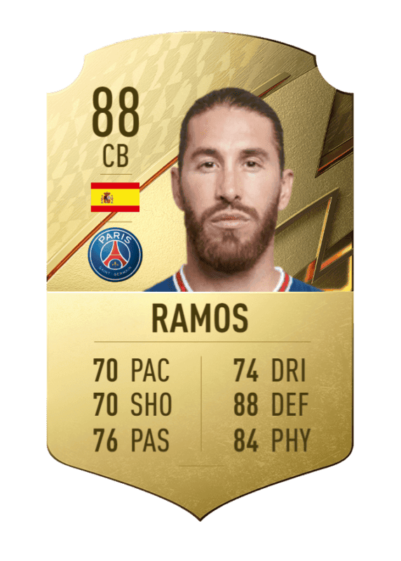Carta Sergio Ramos oro único FIFA 22 Ultimate Team
