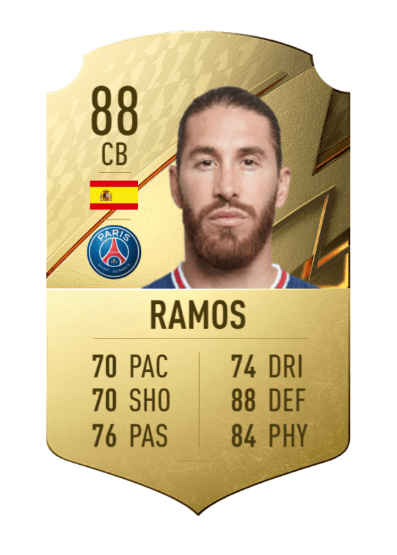 Carta Sergio Ramos oro único FIFA 22 Ultimate Team