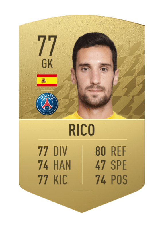 Carta Sergio Rico oro no único FIFA 22 Ultimate Team