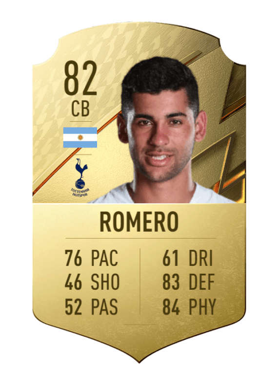 Carta oro único Cristian Romero FIFA 22 Ultimate Team