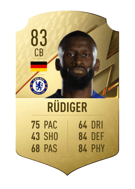 Carta Rüdiger oro único FIFA 22 Ultimate Team