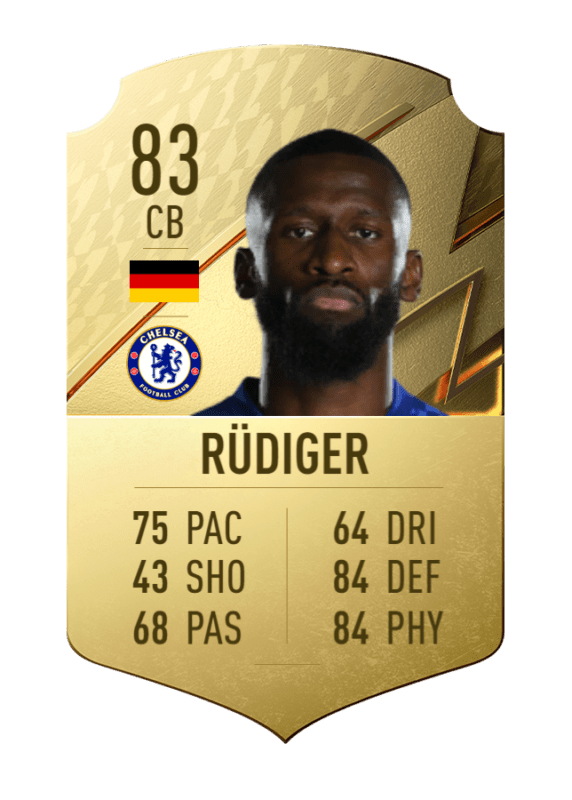 Carta Rüdiger oro único FIFA 22 Ultimate Team