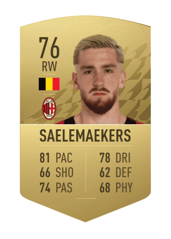 Carta Saelemaekers oro no único FIFA 22 Ultimate Team