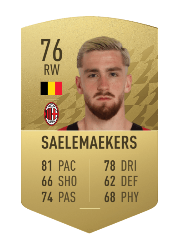 Carta Saelemaekers oro no único FIFA 22 Ultimate Team