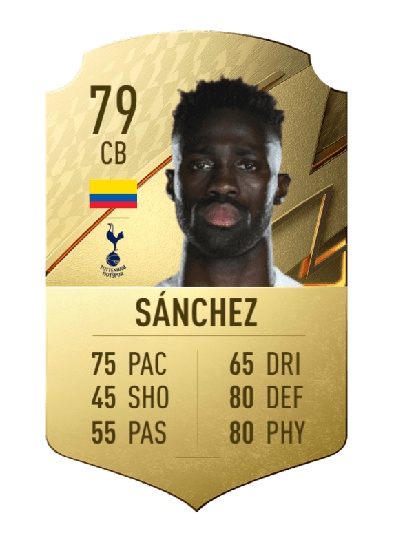 Carta oro único Davinson Sánchez FIFA 22 Ultimate Team