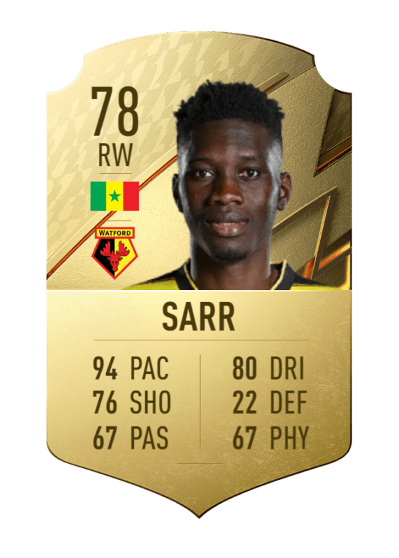 Carta Sarr oro único FIFA 22 Ultimate Team