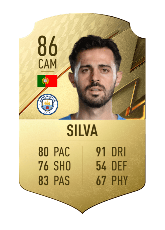 Carta Bernardo Silva oro único FIFA 22 Ultimate Team