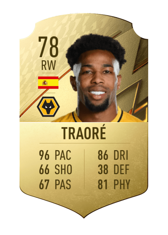 Carta Adama Traoré oro único FIFA 22 Ultimate Team