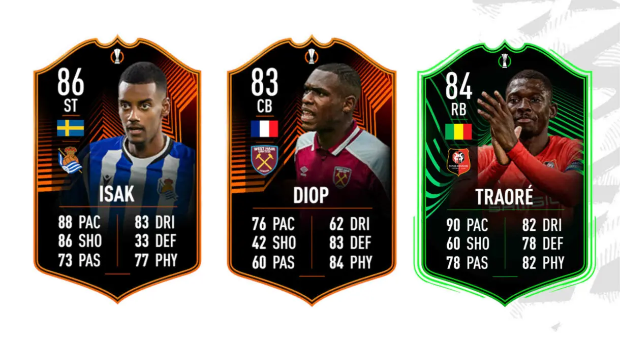 Cartas RTTK de Isak, Diop y Traoré (una victoria) FIFA 22 Ultimate Team